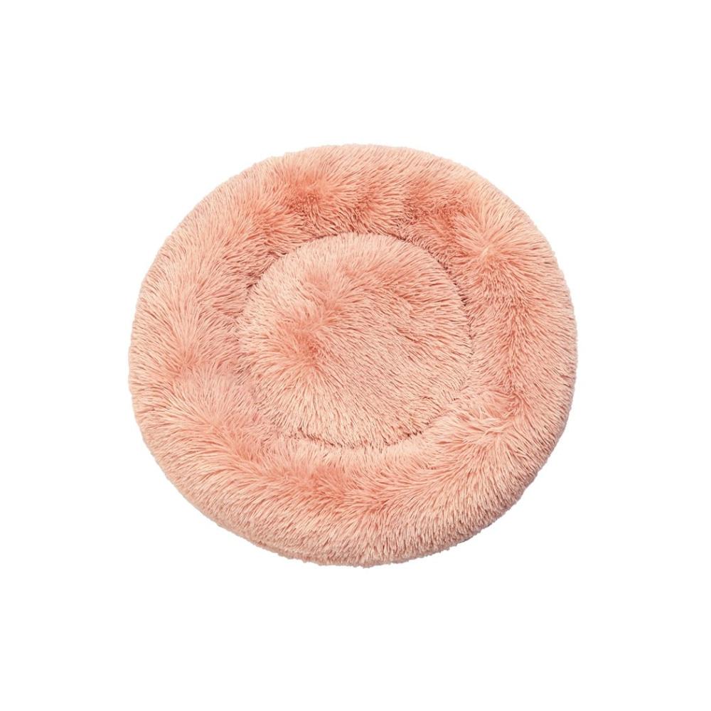 Pet Bed Cat Dog Donut Nest Calming Kennel Cave Deep Sleeping Pink M Supplies Fast shipping On sale