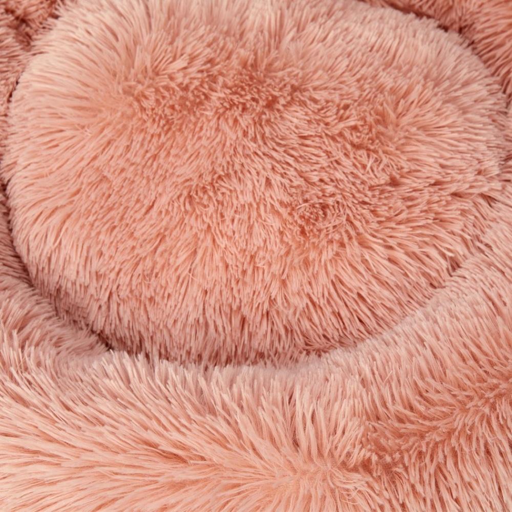 Pet Bed Cat Dog Donut Nest Calming Kennel Cave Deep Sleeping Pink M Supplies Fast shipping On sale