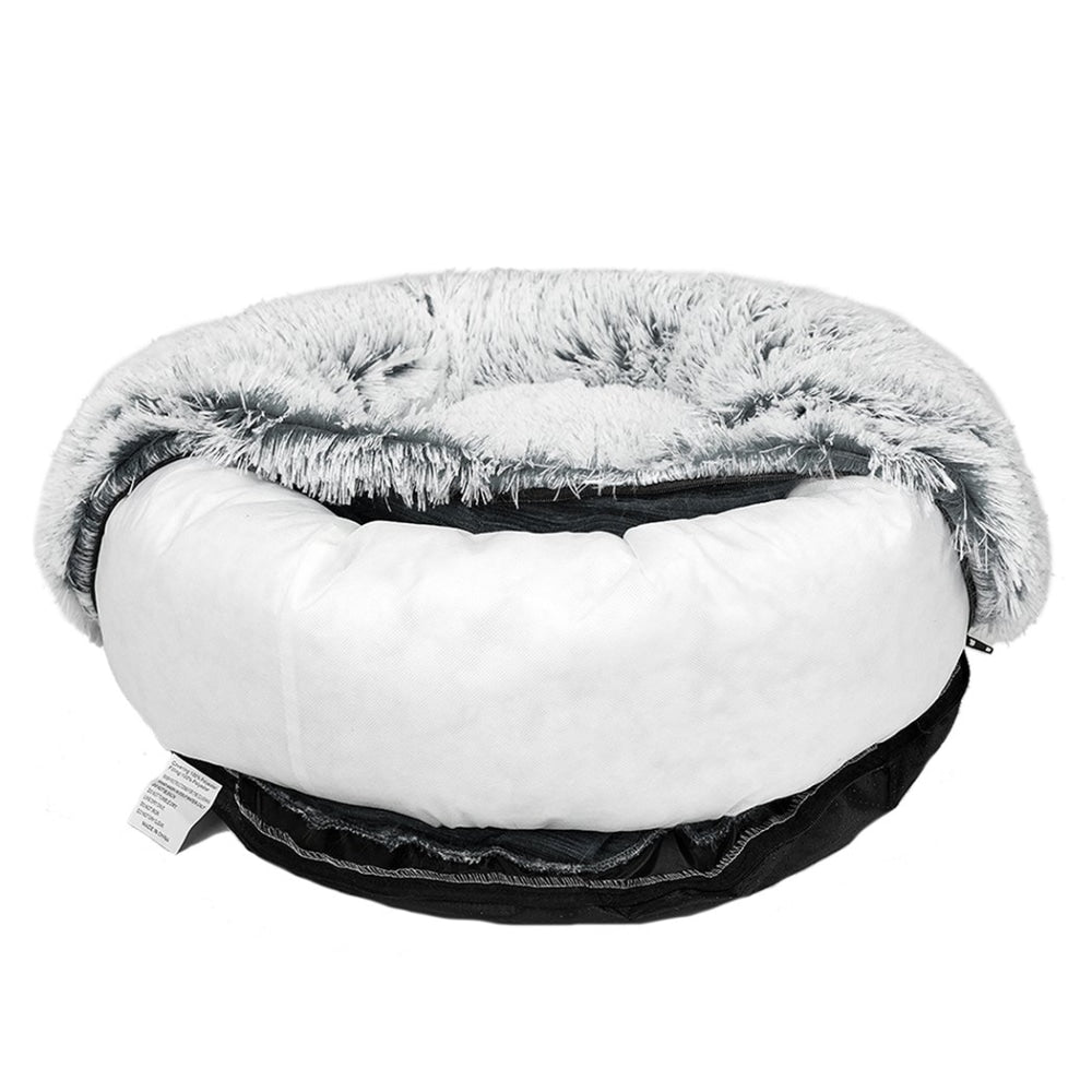 Pet Bed Cat Dog Donut Nest Calming Mat Soft Plush Kennel M Supplies Fast shipping On sale