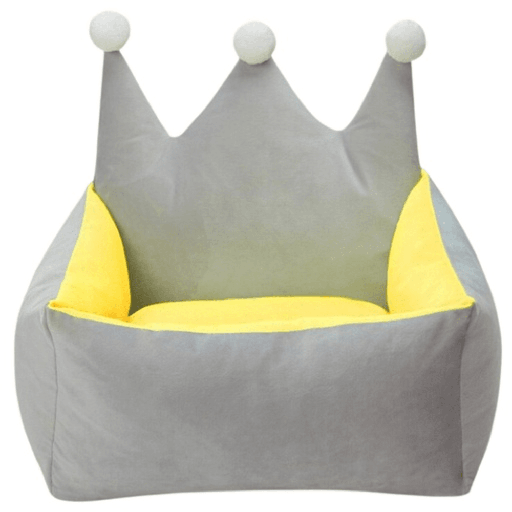 Pet Bed Crown Shape (L Grey Yellow) Cat Cares Fast shipping On sale