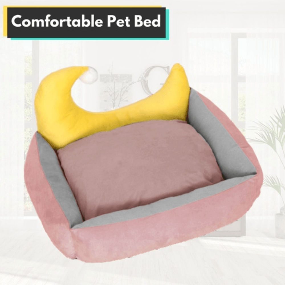 Pet Bed Moon Design Plush Washable Large Pink Cat Cares Fast shipping On sale