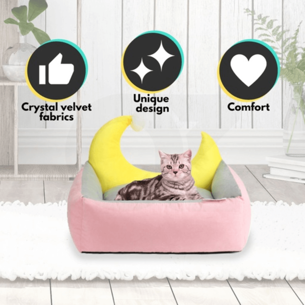 Pet Bed Moon Design Plush Washable Medium Blue Cat Cares Fast shipping On sale