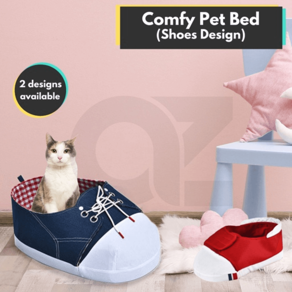 Pet Bed Shoe Shape Plush Oxford Cloth Medium Red Cat Cares Fast shipping On sale
