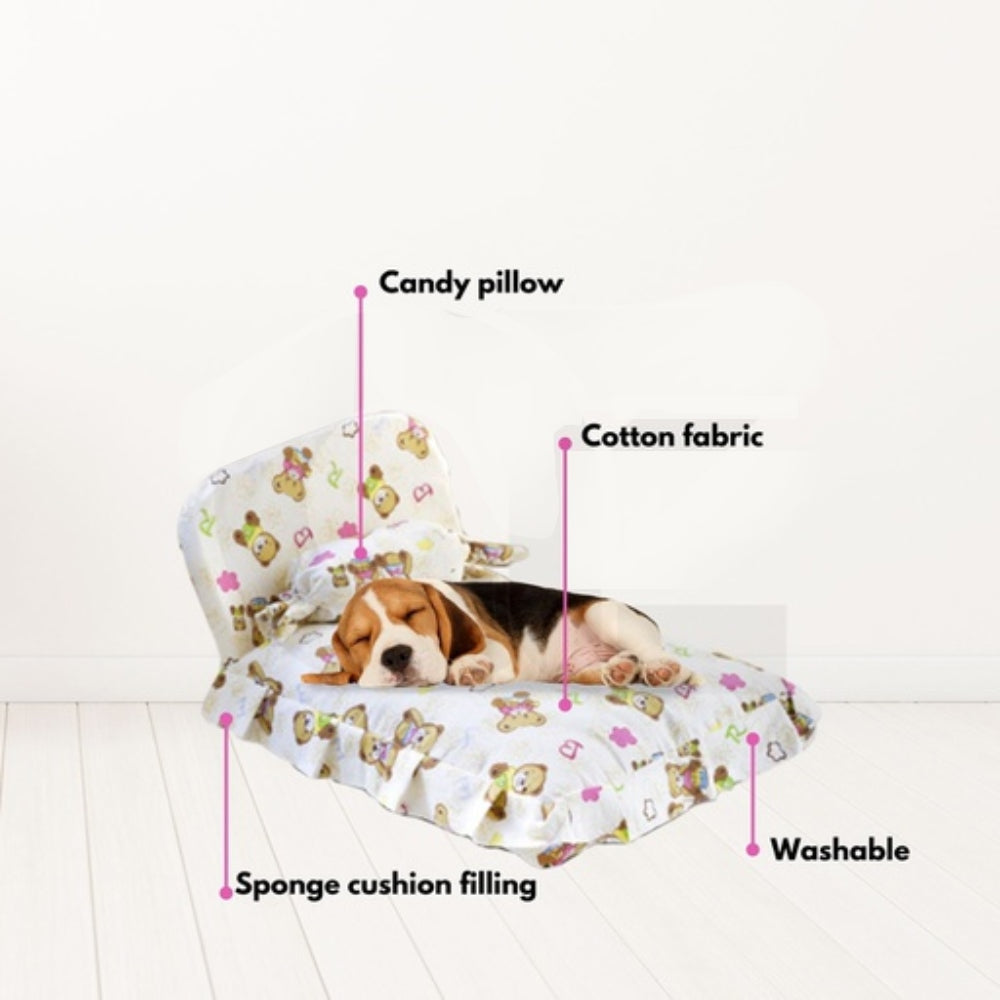 Pet Bed With Pillow and Quilt Star Oxford Medium Dog Cares Fast shipping On sale