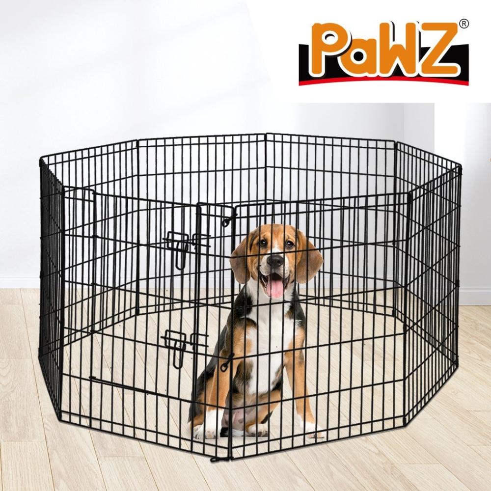 Pet Dog Playpen Puppy Exercise 8 Panel Enclosure Fence Black With Door 36’ Supplies Fast shipping On sale