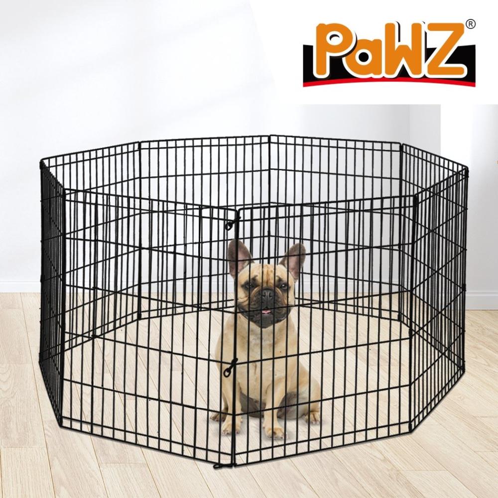Pet Dog Playpen Puppy Exercise 8 Panel Fence Black Extension No Door 42’ Supplies Fast shipping On sale