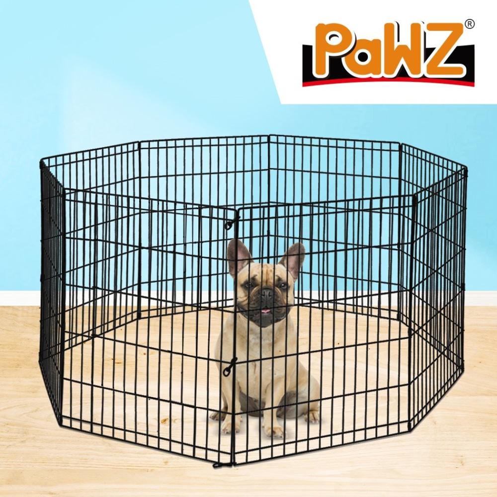 Pet Dog Playpen Puppy Exercise 8 Panel Fence Black Extension No Door 42’ Supplies Fast shipping On sale