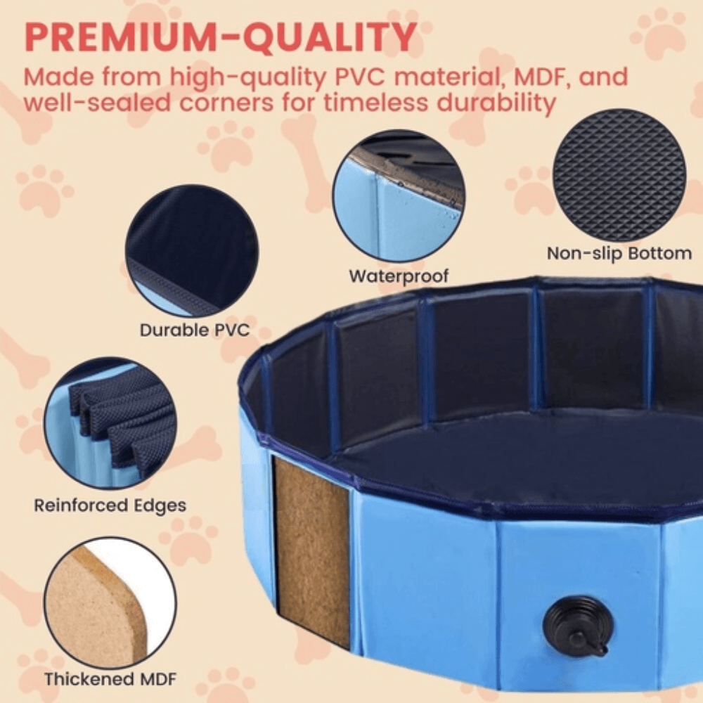 Portable Pet Pool 120cm*30cm Blue Circle Dog Cares Fast shipping On sale