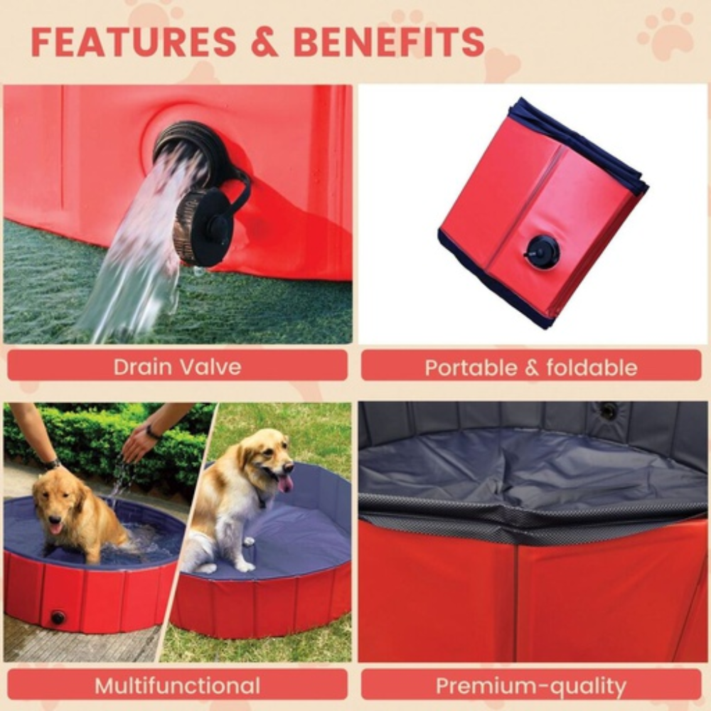 Portable Pet Pool 120cm*30cm Blue Circle Dog Cares Fast shipping On sale