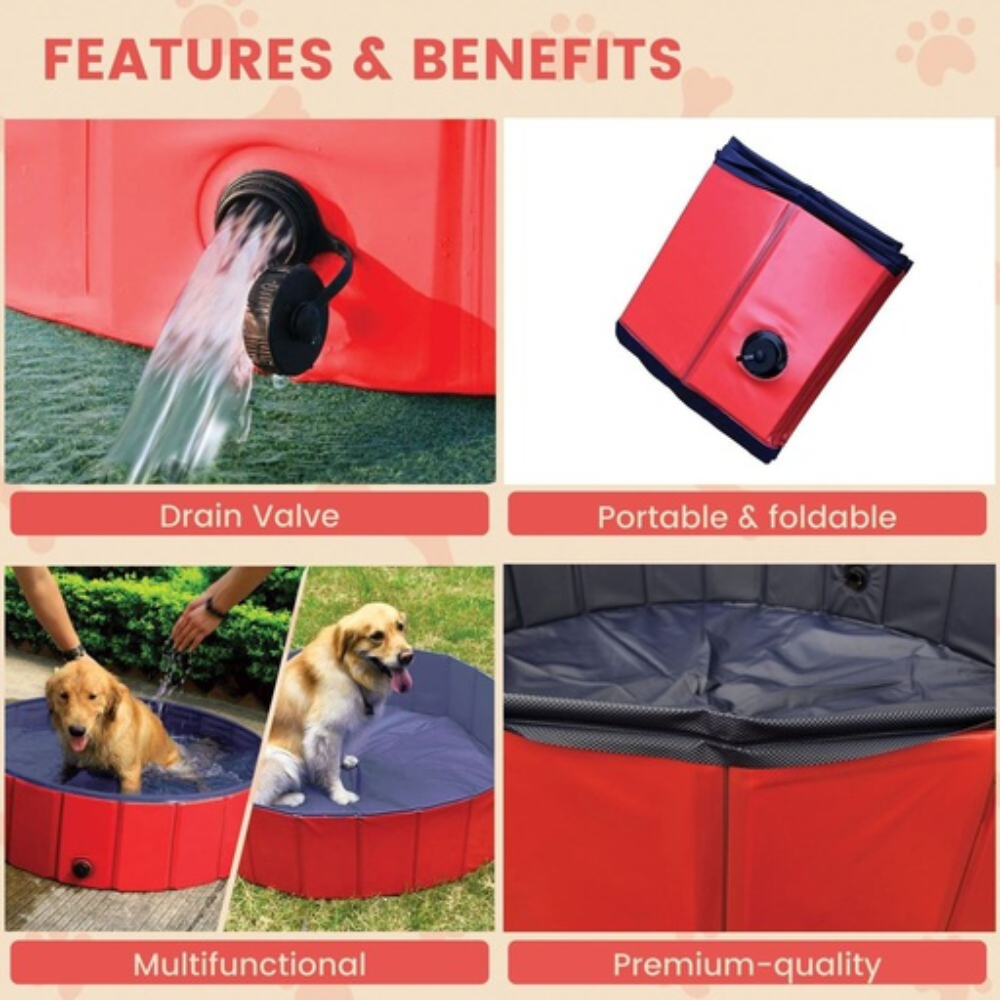 Portable Pet Pool 120cm*30cm Blue Dog Cares Fast shipping On sale