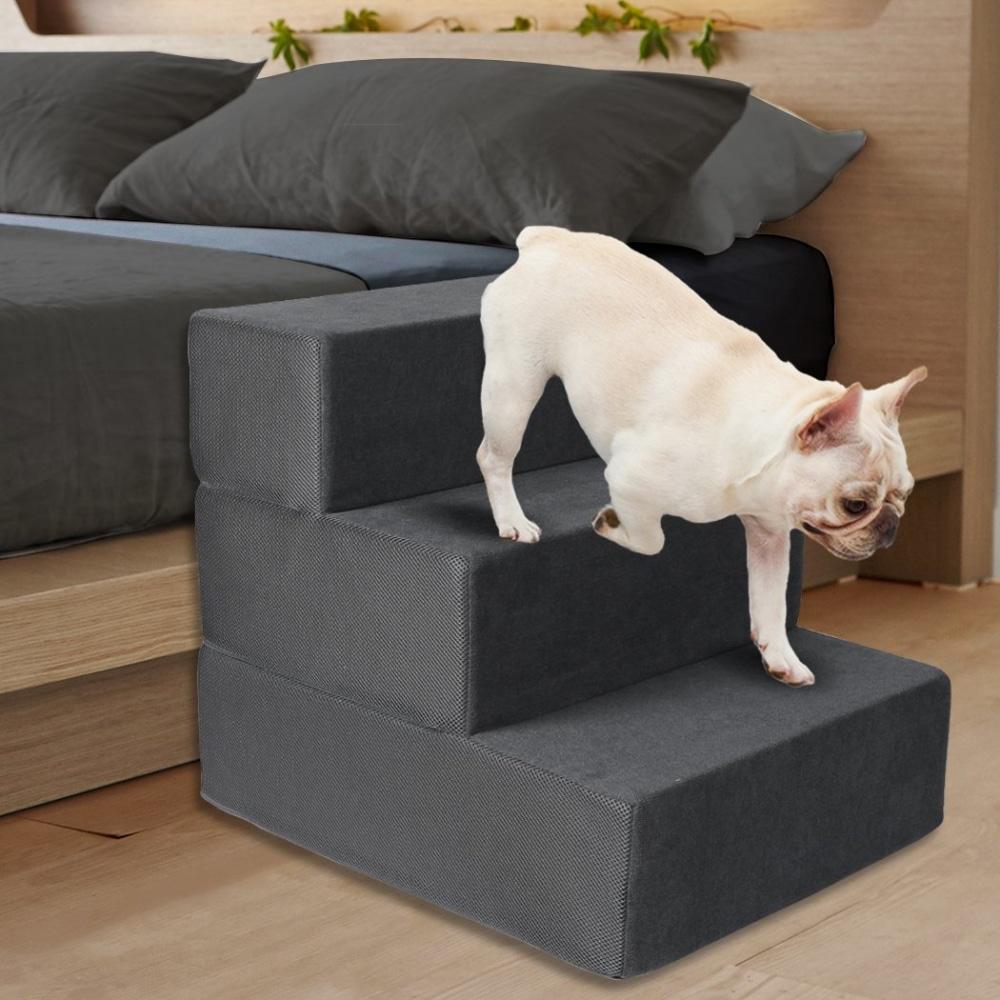 Pet Stair 3 Step Ramp Portable Adjustable Climbing Ladder Soft Washable Dog Supplies Fast shipping On sale