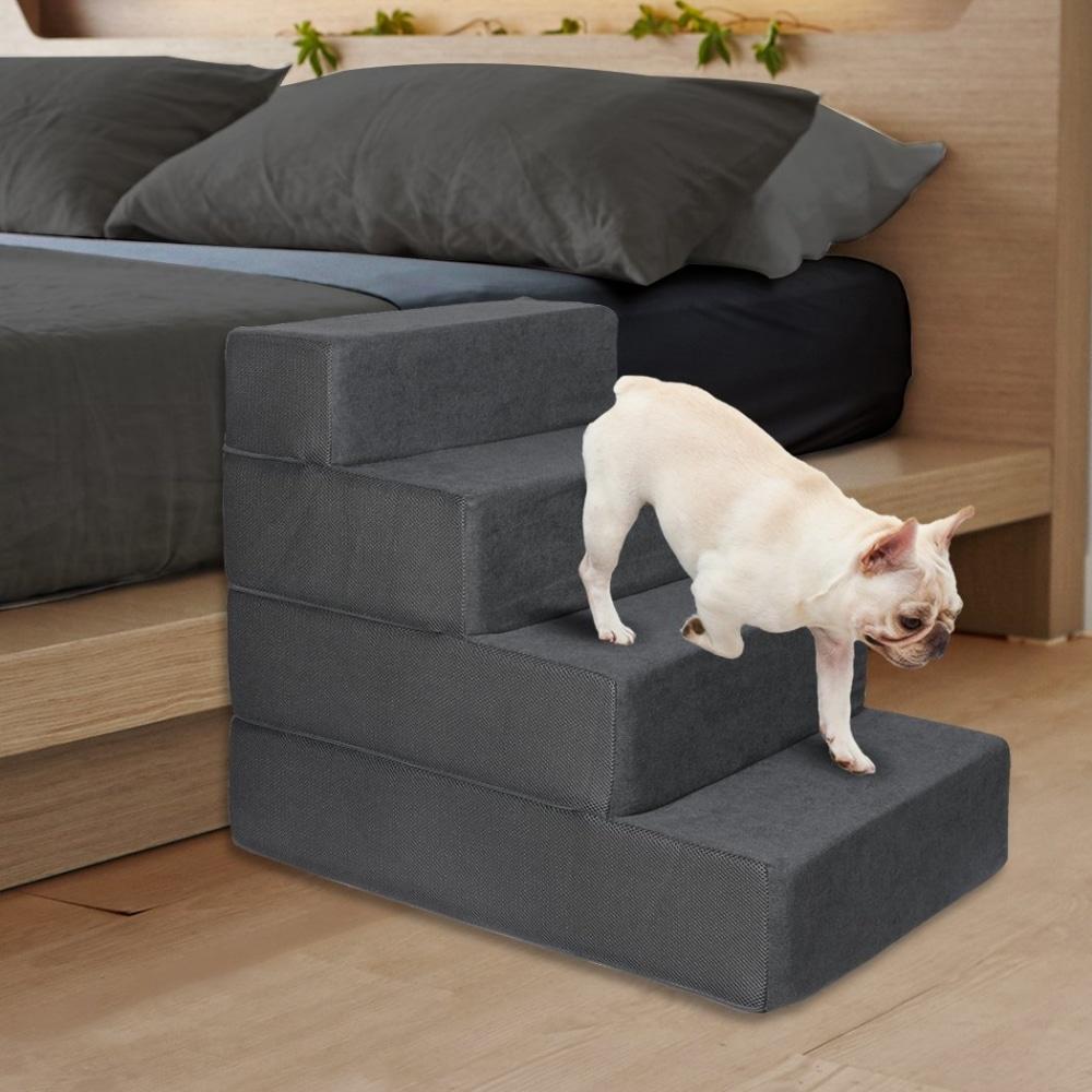 Pet Stairs 4 Step Ramp Portable Adjustable Climbing Ladder Soft Washable Dog Supplies Fast shipping On sale