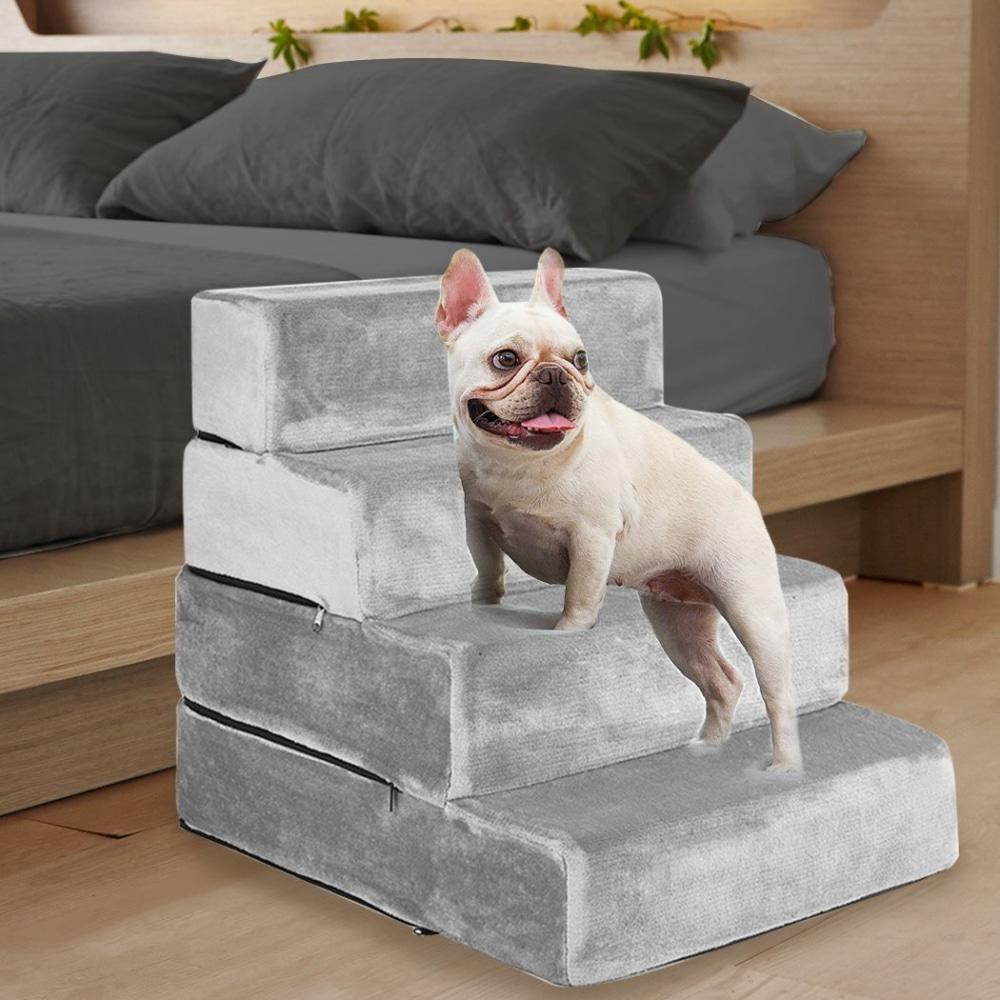 Pet Stairs 4 Steps Ramp Portable Adjustable Climbing Ladder Soft Washable XXL Dog Supplies Fast shipping On sale