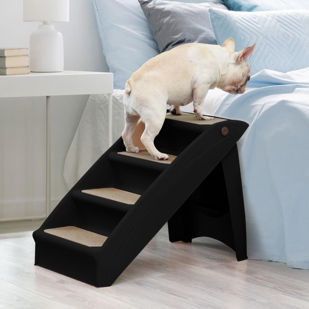 Pet Stairs Ramp Steps Portable Foldable Climbing Ladder Soft Washable Dog Black Supplies Fast shipping On sale