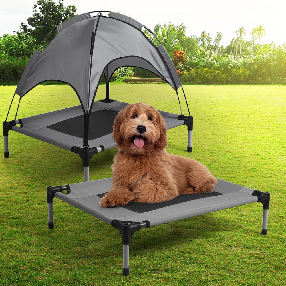 Pet Trampoline Bed Dog Cat Elevated Hammock With Canopy Raised Heavy Duty M Supplies Fast shipping On sale