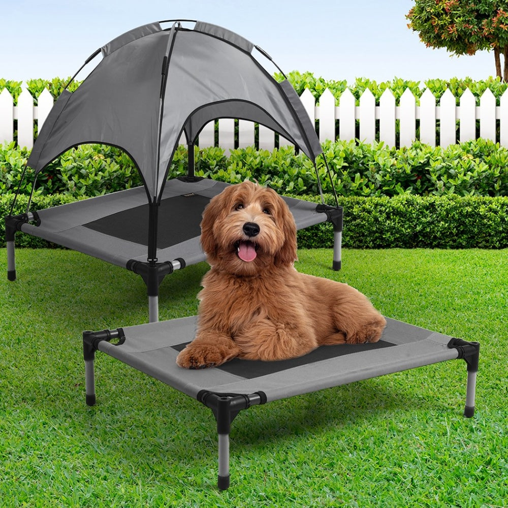 Pet Trampoline Bed Dog Cat Elevated Hammock With Canopy Raised Heavy Duty M Supplies Fast shipping On sale