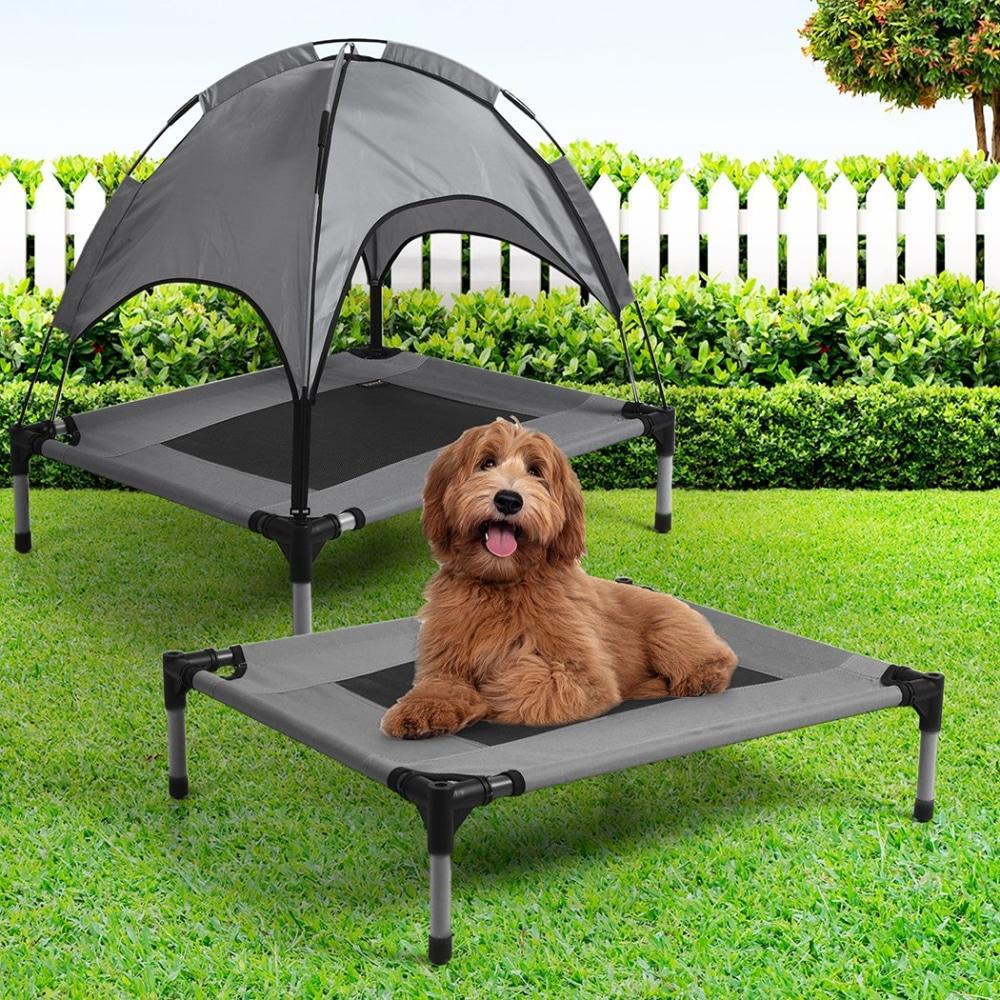 Pet Trampoline Bed Dog Cat Elevated Hammock With Canopy Raised Heavy Duty S Supplies Fast shipping On sale