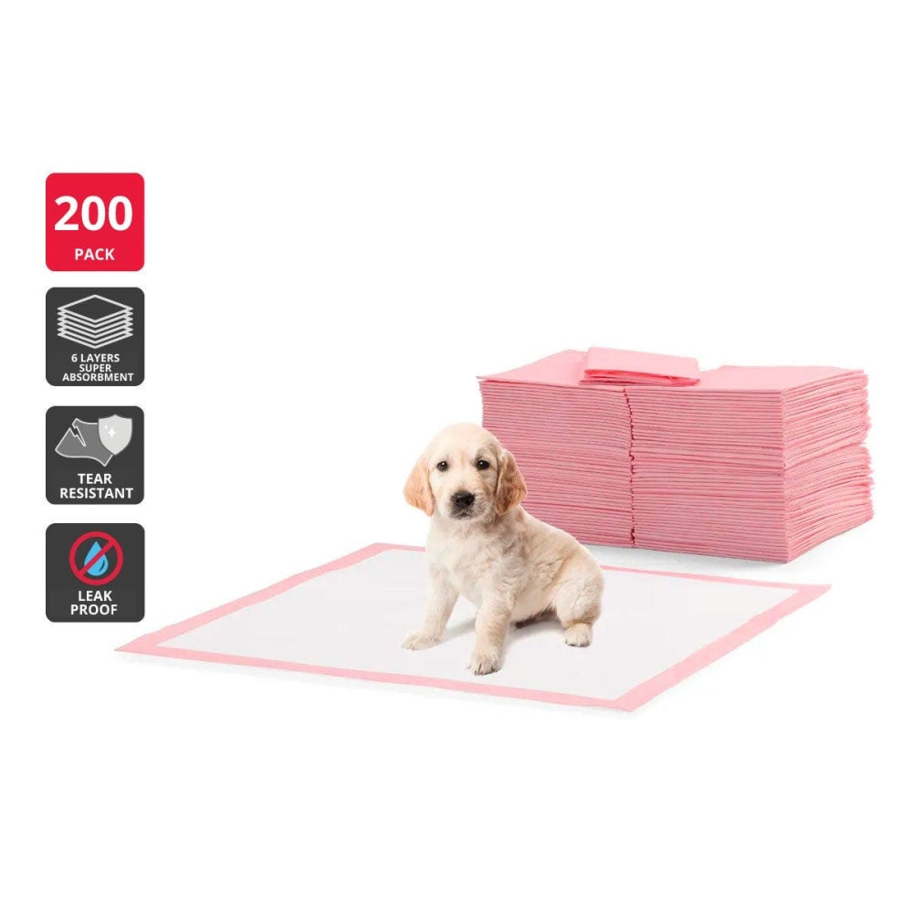 Pets 200 Pack Portably Potty Puppy Training Pads - Pink Dog Cares Fast shipping On sale