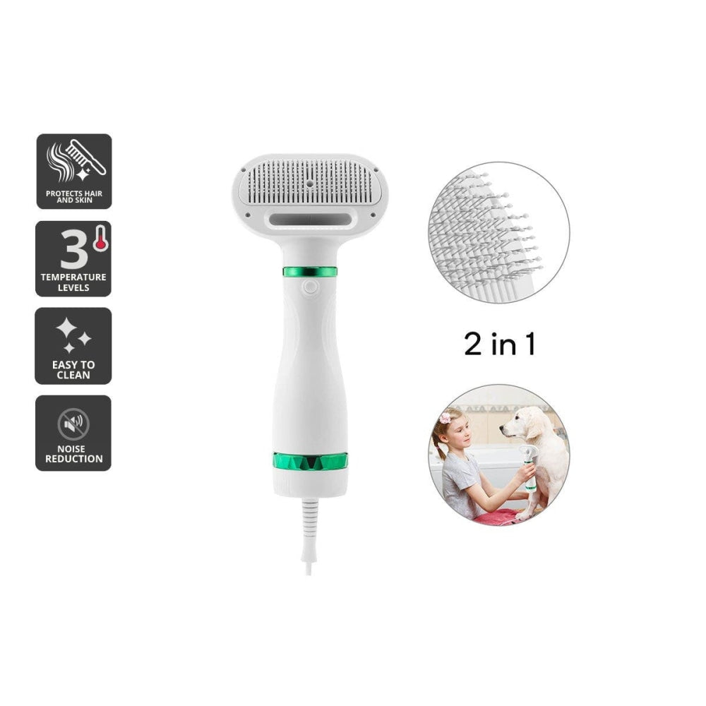 Pets Grooming 2-In-1 Hair Dryer with Slicker Brush Dog Cares Fast shipping On sale