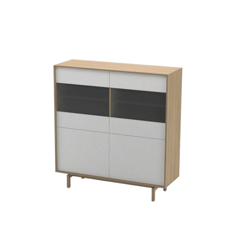Peyton Modern Scandinavian Cupboard Storage Cabinet - Oak/White Fast shipping On sale