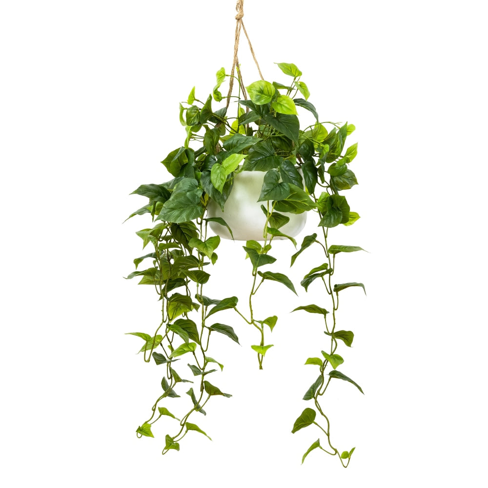 Philo Bush Artificial Fake Hanging Planter 100cm Decorative W/ Rope - Green Plant Fast shipping On sale