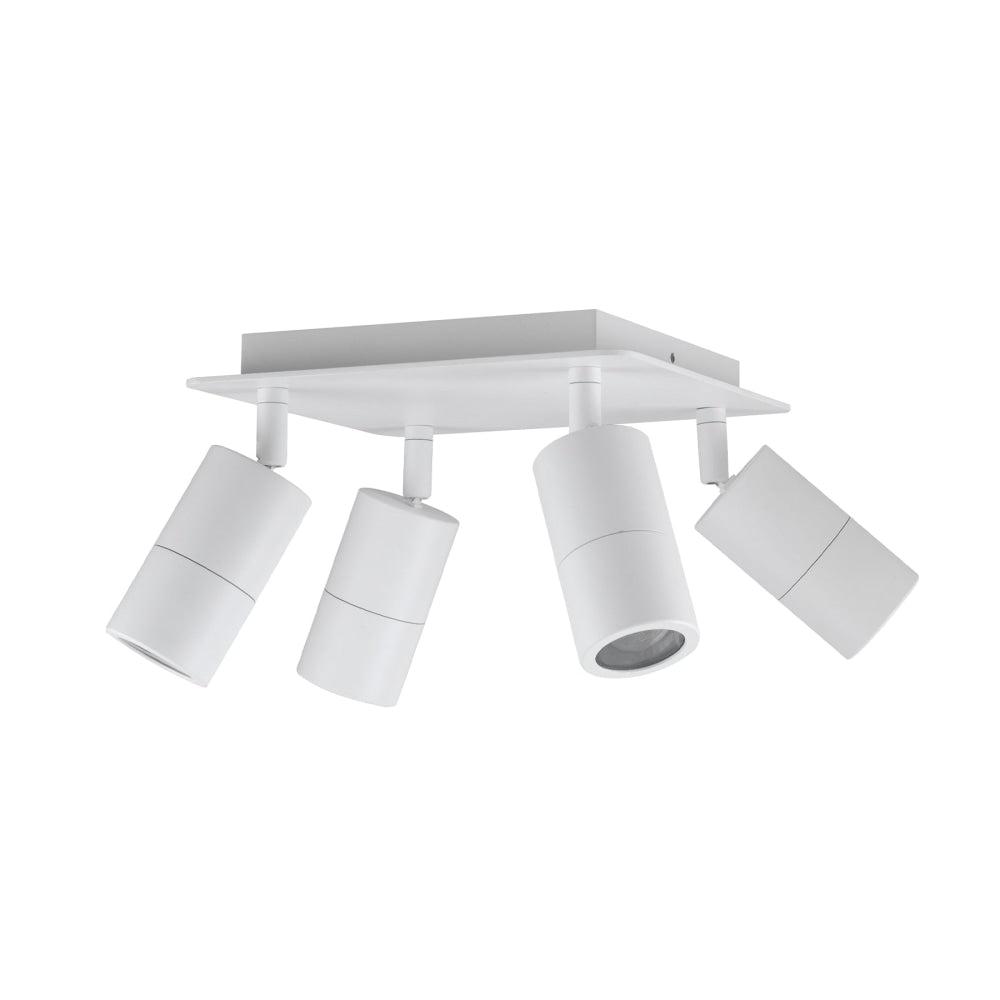 Pillar Light Adjustable 4 GU10 White IP44 Square Back Plate Fast shipping On sale