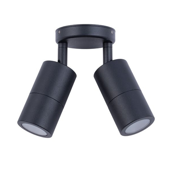 Pillar Light Double Adjustable 12V MR16 Black IP65 Round Back Plate Fast shipping On sale