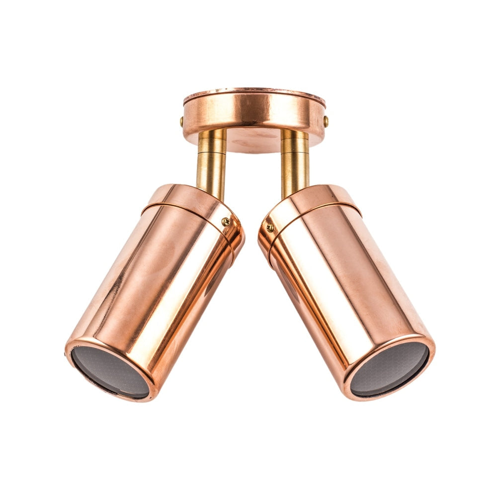 Pillar Light Double Adjustable 12V MR16 Copper IP65 Round Back Plate with Brass Anti-Glare Fast shipping On sale