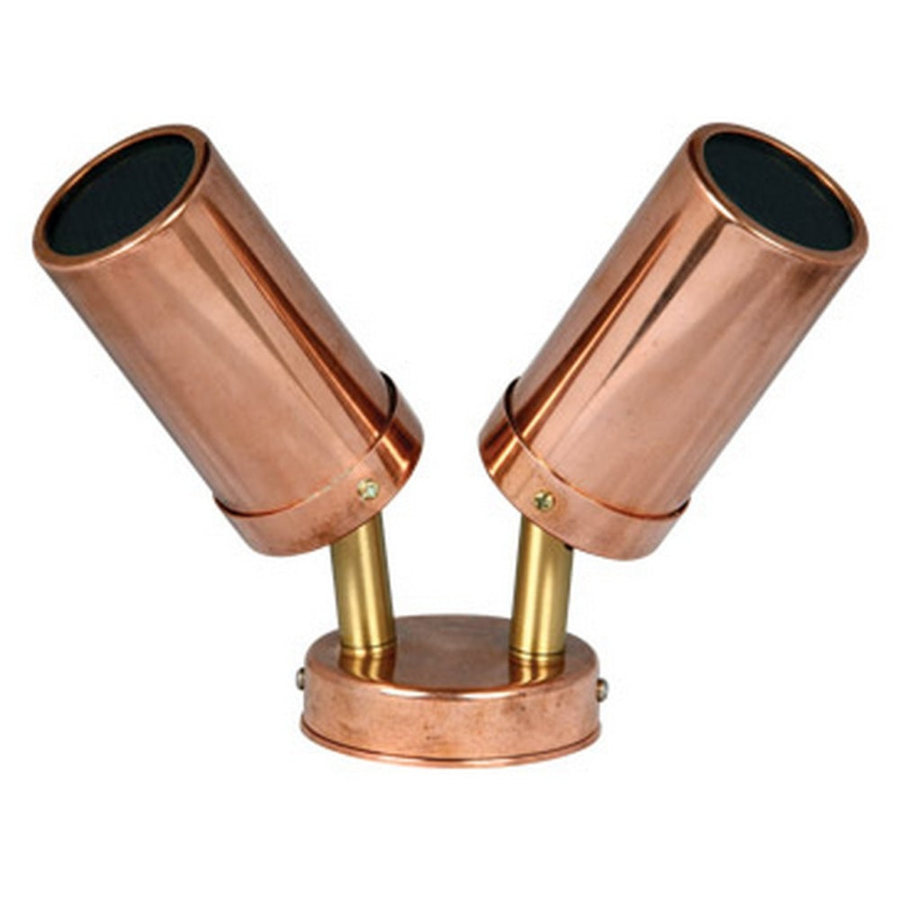 Pillar Light Double Adjustable 12V MR16 Copper IP65 Round Back Plate with Brass Anti-Glare Fast shipping On sale