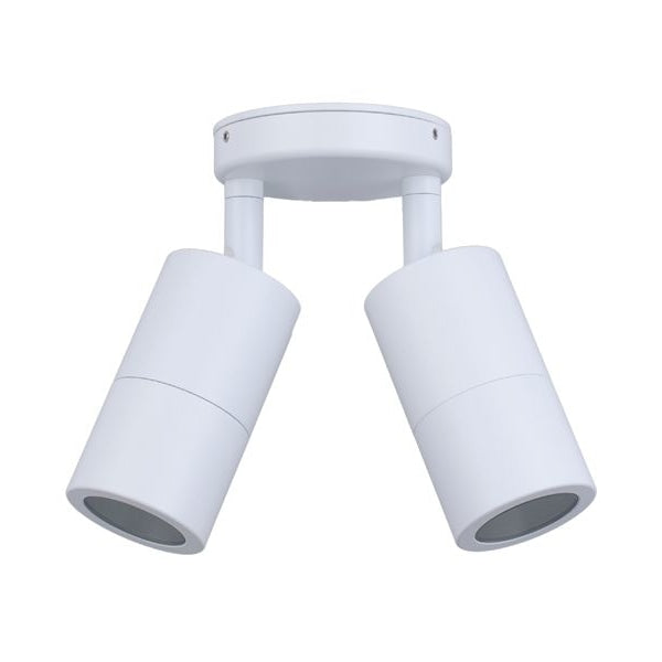 Momentous Living - Pillar Light Double Adjustable GU10 White IP65 Round ...