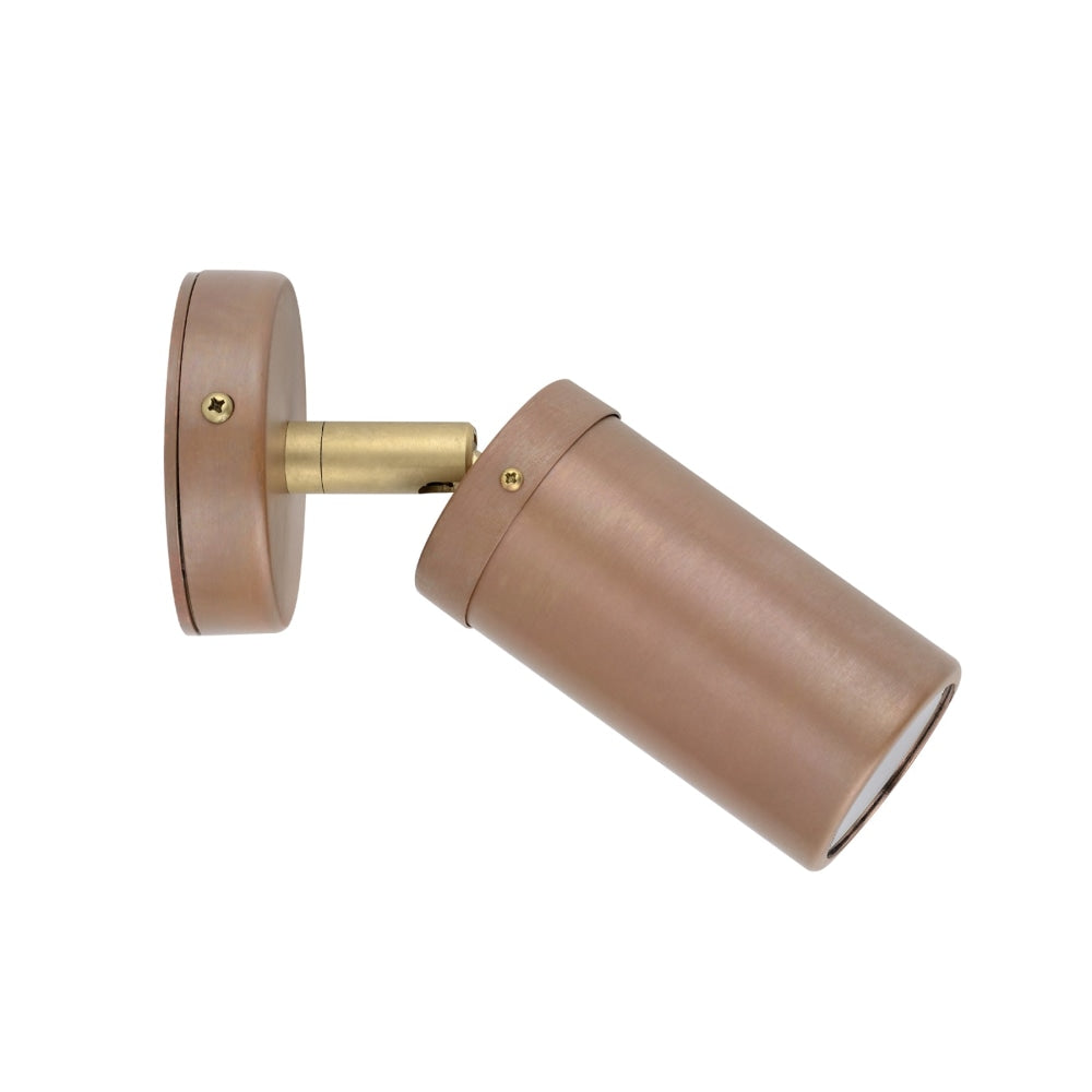 Pillar Light Single Adjustable 12V MR16 Aged Copper IP54 Round Back Plate with Brass Fast shipping On sale