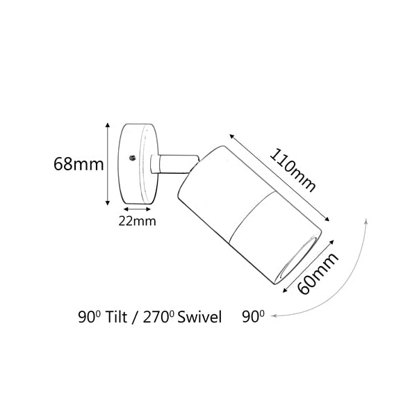 Pillar Light Single Adjustable 12V MR16 Titanium IP65 Round Back Plate Fast shipping On sale