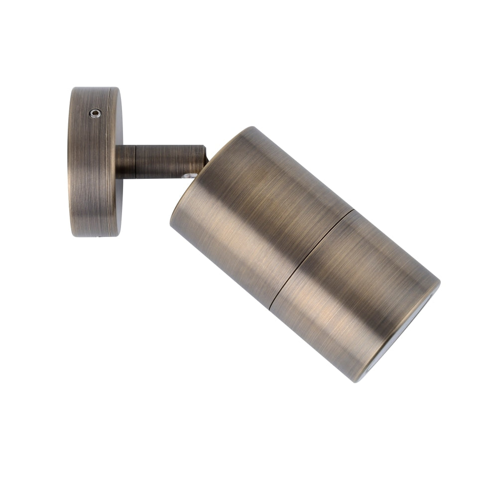 Pillar Light Single Adjustable GU10 Antique Brass IP65 Round Back Plate Fast shipping On sale