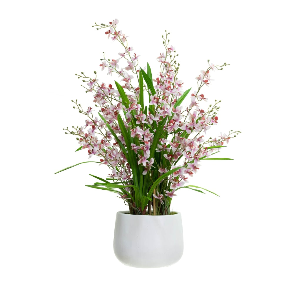 Pink Dancing Lady Orchid Artificial Fake Plant Flower Decorative 78cm In Pot Fast shipping On sale