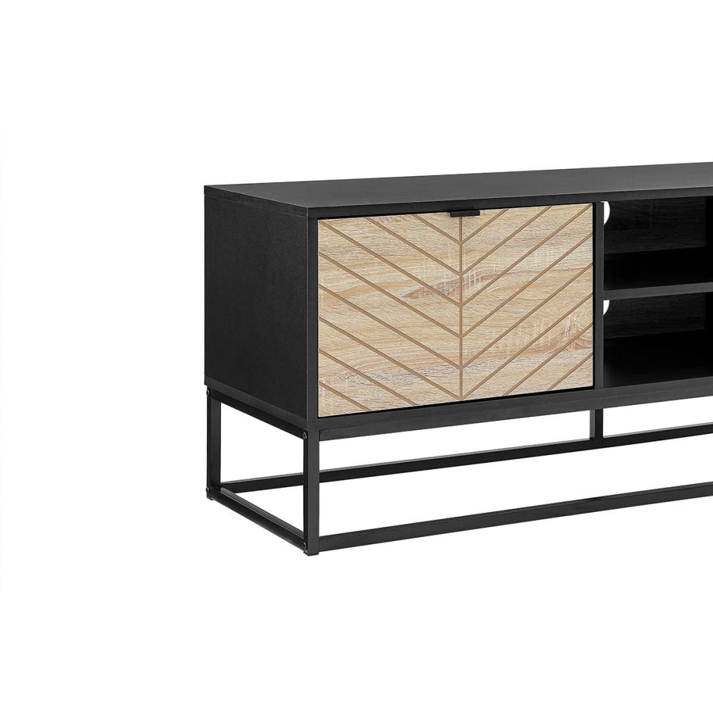 Pizzola Lowline Entertainment Unit TV Stand 150cm - Black/Oak Fast shipping On sale