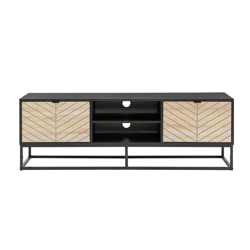 Pizzola Lowline Entertainment Unit TV Stand 150cm - Black/Oak Fast shipping On sale