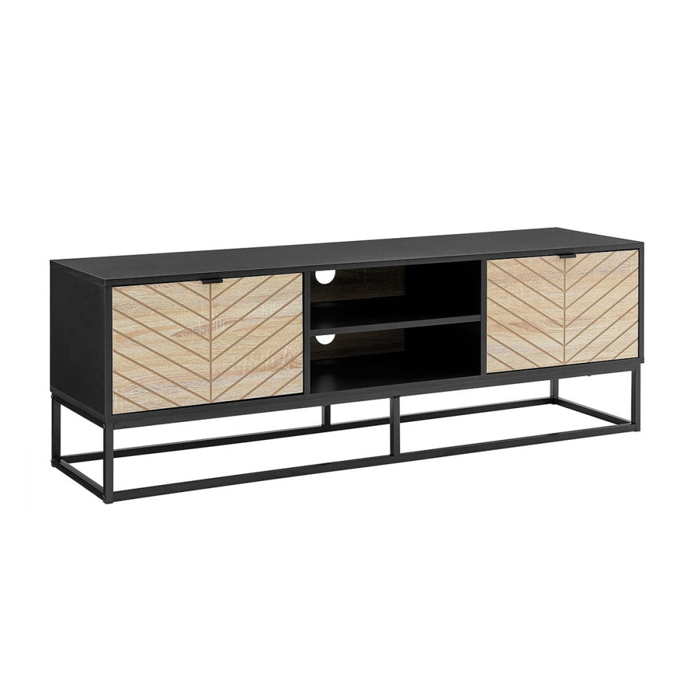 Pizzola Lowline Entertainment Unit TV Stand 150cm - Black/Oak Fast shipping On sale