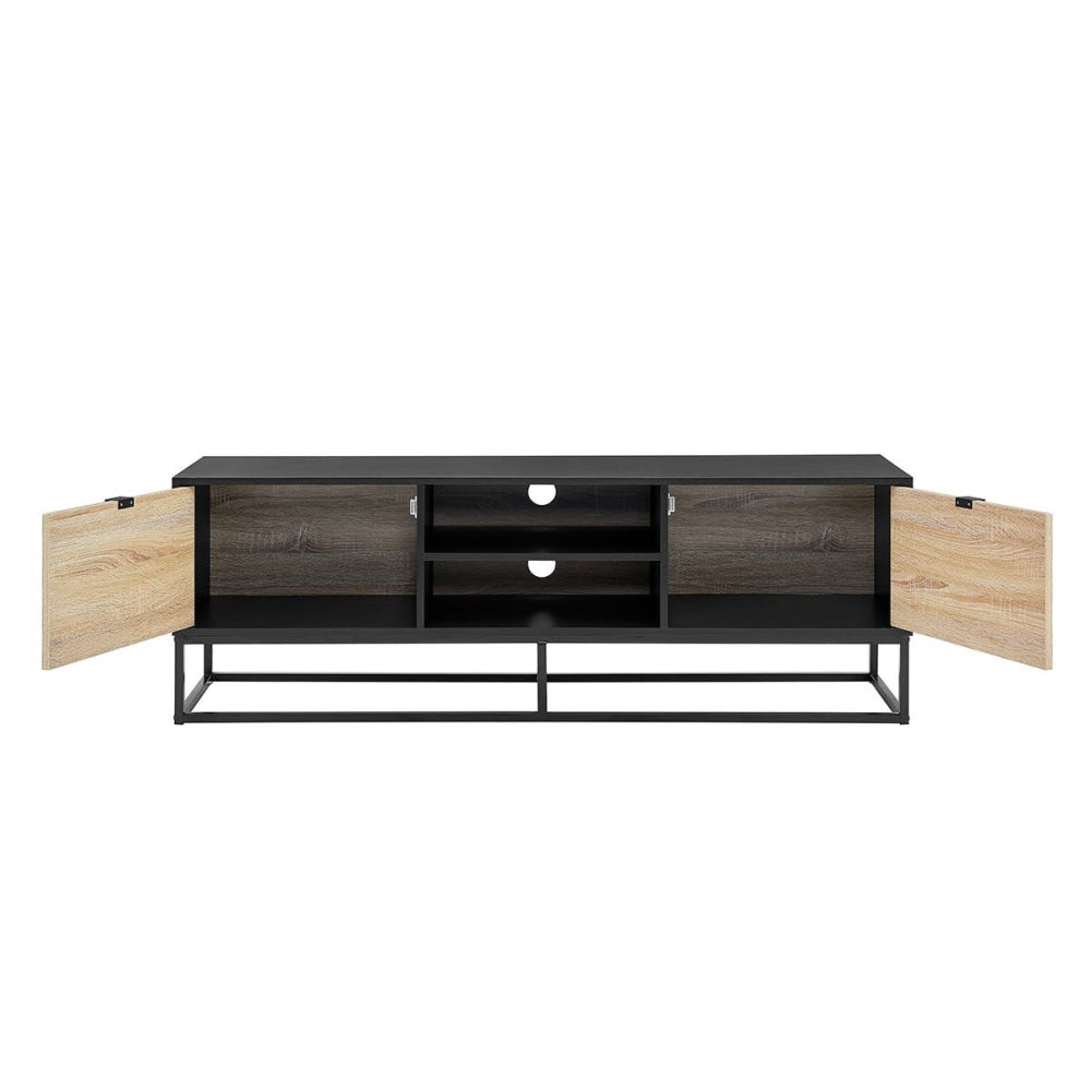 Pizzola Lowline Entertainment Unit TV Stand 150cm - Black/Oak Fast shipping On sale