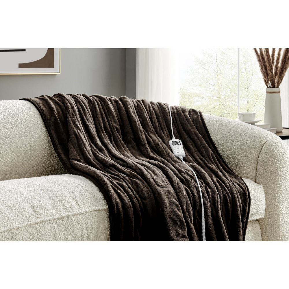 Plush Electric Heated Throw Blanket - Dark Chocolate 200cm x 180cm 200 Fast shipping On sale