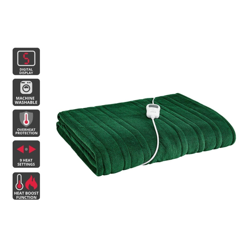 Plush Electric Heated Throw Blanket - Jade 160cm x 130cm 160 Fast shipping On sale