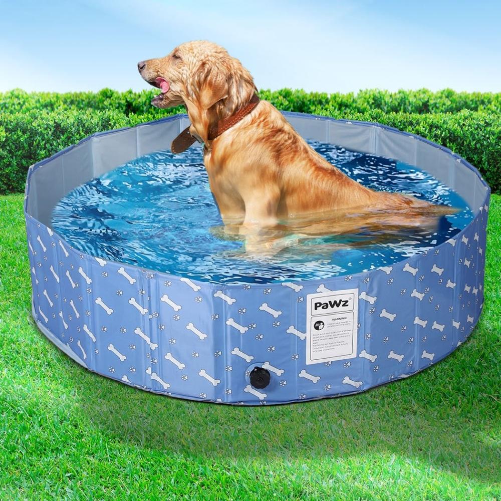 Portable Pet Swimming Pool Kids Dog Cat Washing Bathtub Outdoor Bathing Blue L Supplies Fast shipping On sale