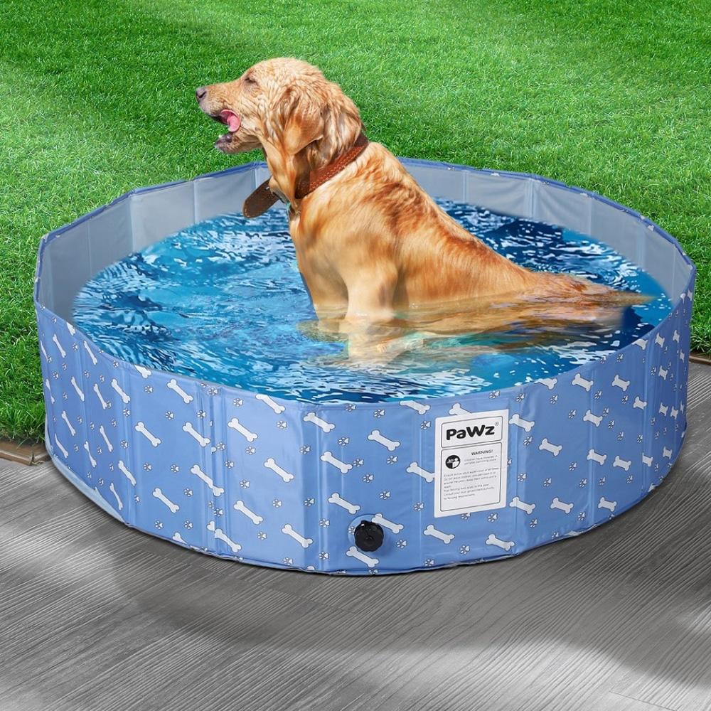 Portable Pet Swimming Pool Kids Dog Cat Washing Bathtub Outdoor Bathing Blue L Supplies Fast shipping On sale