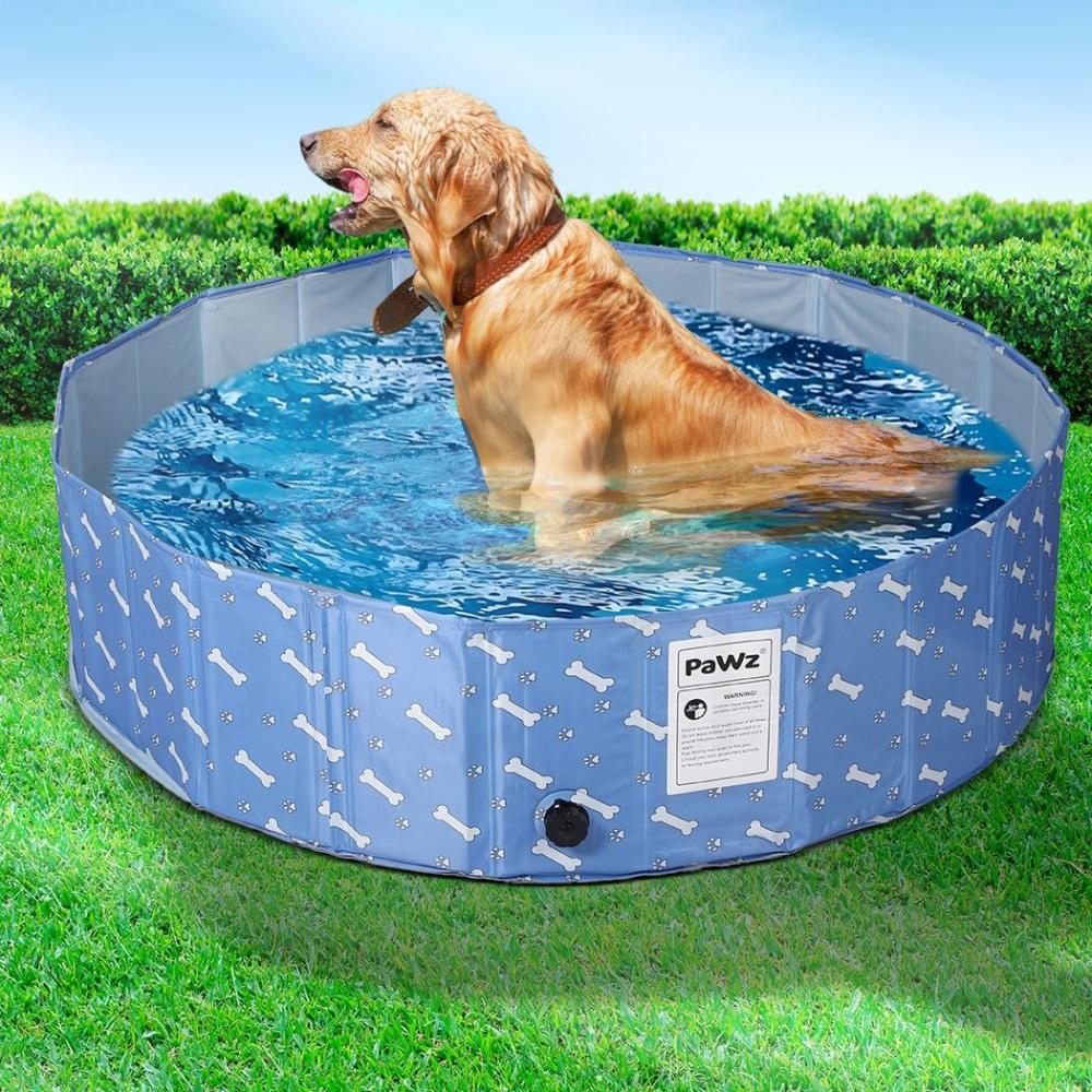 Portable Pet Swimming Pool Kids Dog Cat Washing Bathtub Outdoor Bathing Blue M Supplies Fast shipping On sale