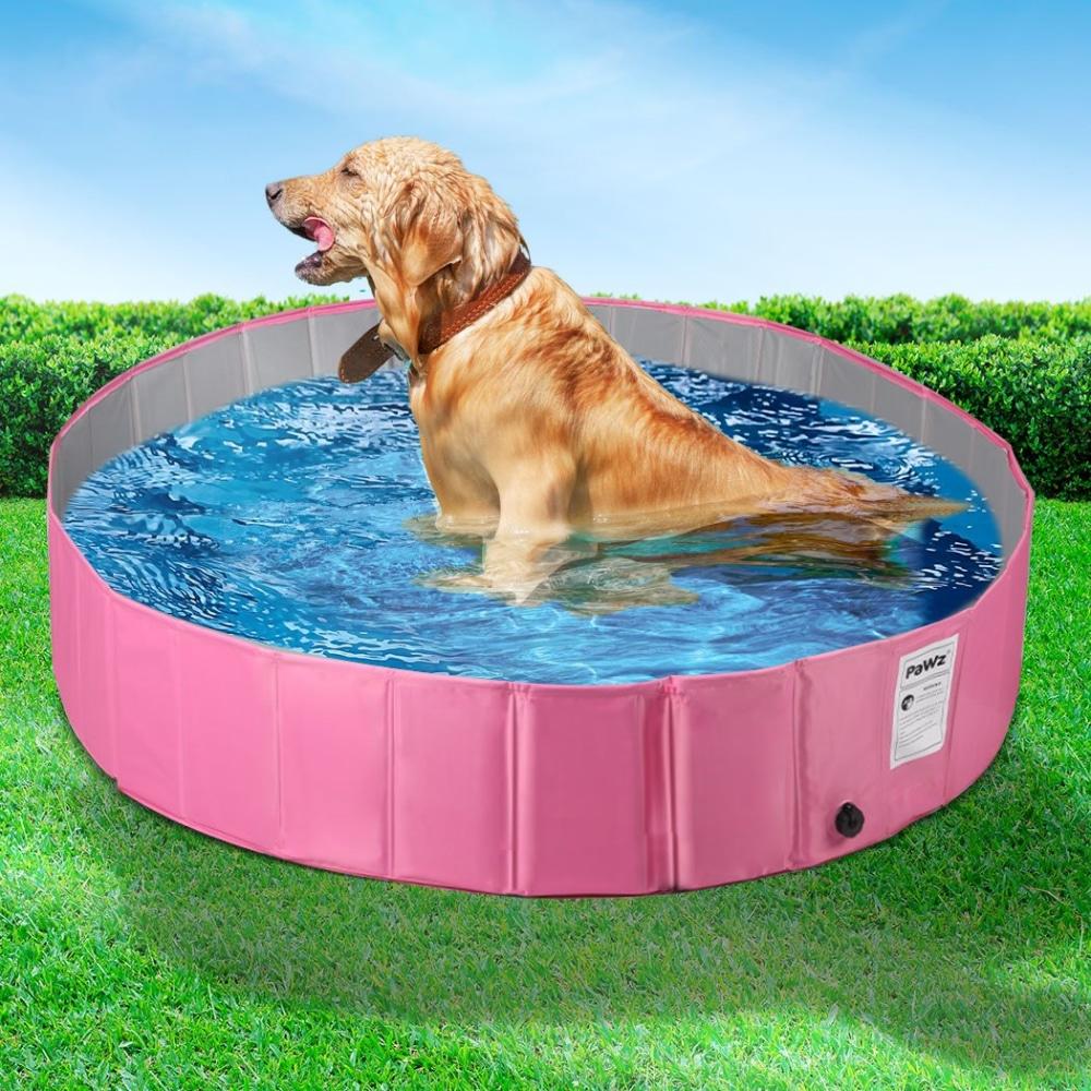 Portable Pet Swimming Pool Kids Dog Cat Washing Bathtub Outdoor Bathing Pink M Supplies Fast shipping On sale