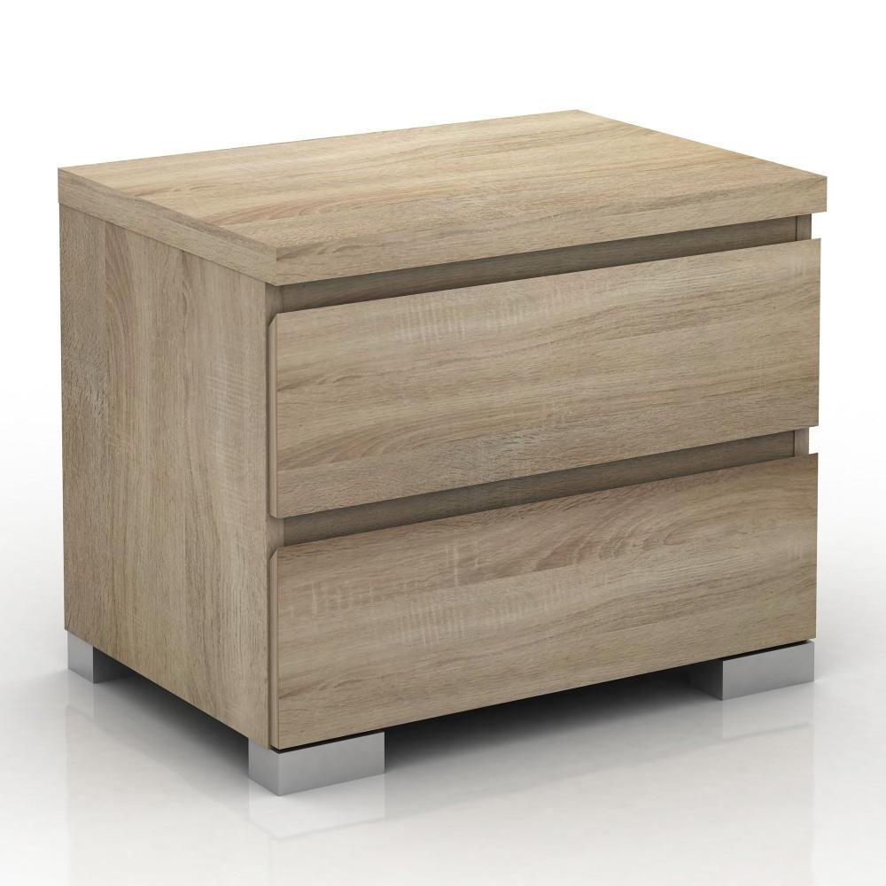 Porto 2-Drawer Bedside Nightstand End Lamp Side Table - Light Sonoma Oak Fast shipping On sale