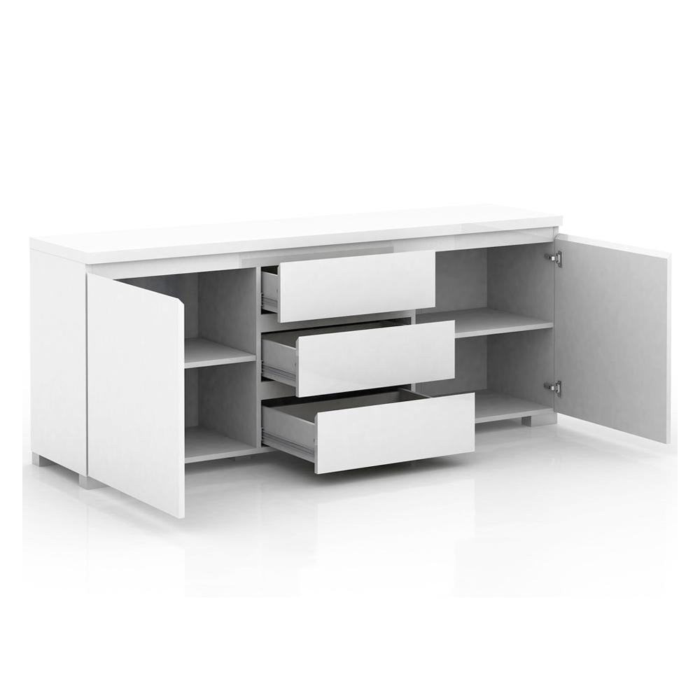 Porto Buffet Sideboard TV Stand Storage Cabinet Cupboard - High Gloss White & Unit Fast shipping On sale