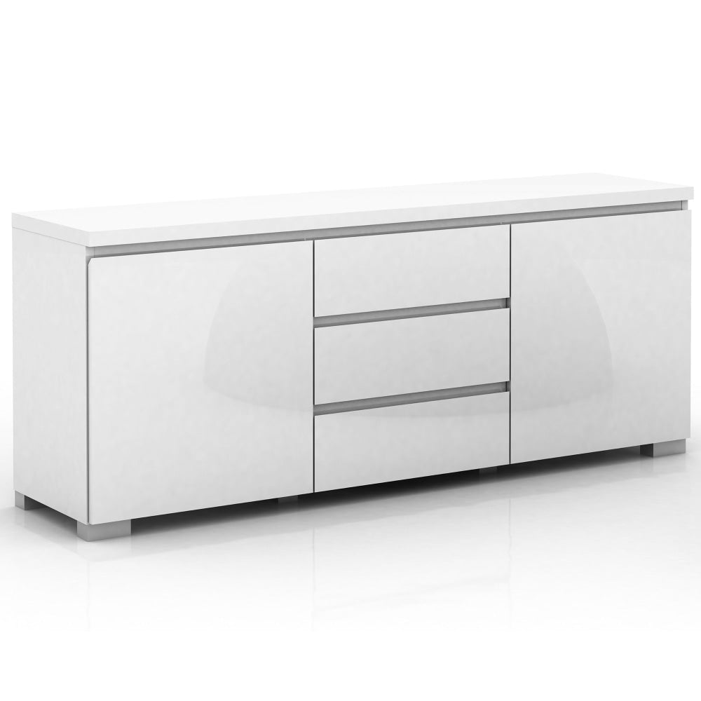 Porto Buffet Sideboard TV Stand Storage Cabinet Cupboard - High Gloss White & Unit Fast shipping On sale