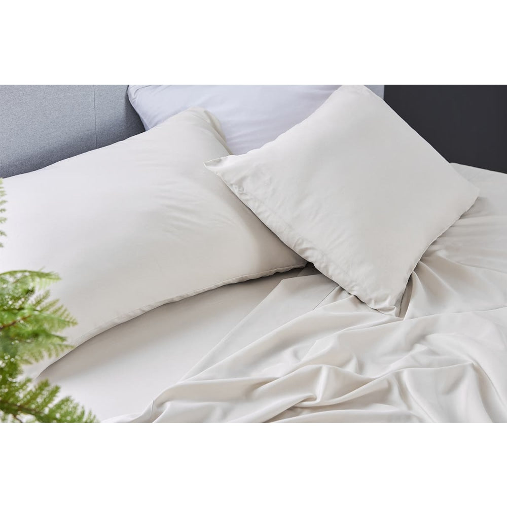 Premium Bamboo Blend Sheet Set - Flax King Bed Fast shipping On sale