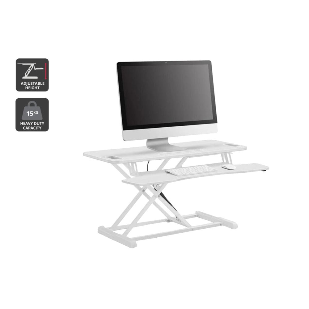 Pro Height Adjustable Sit Stand Computer Work Task Study Office Desk Riser - White Medium / Fast shipping On sale