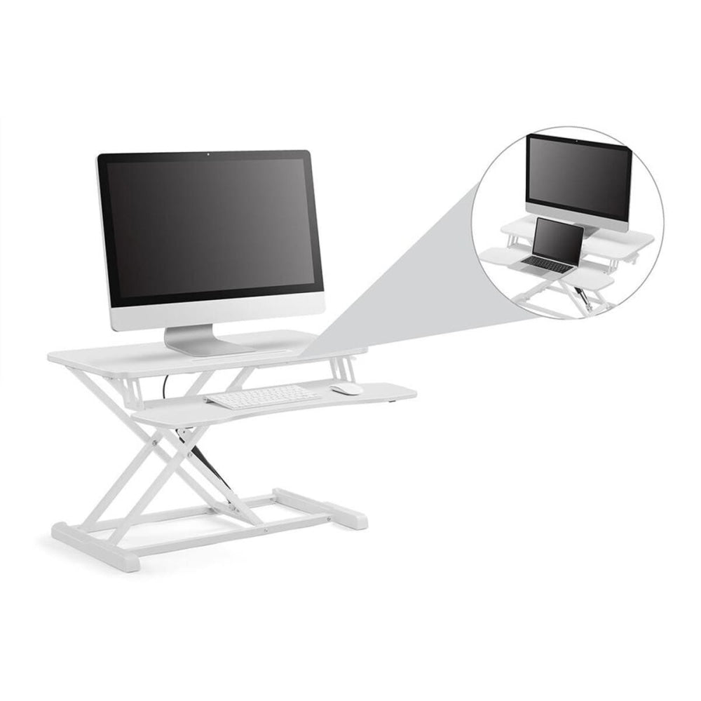 Pro Height Adjustable Sit Stand Computer Work Task Study Office Desk Riser - White Medium / Fast shipping On sale